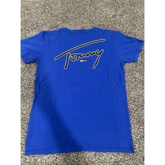 Tommy Jeans T Shirt Men M Blue Spellout Retro VTG New York Hilfiger Streetwear - Picture 6 of 6